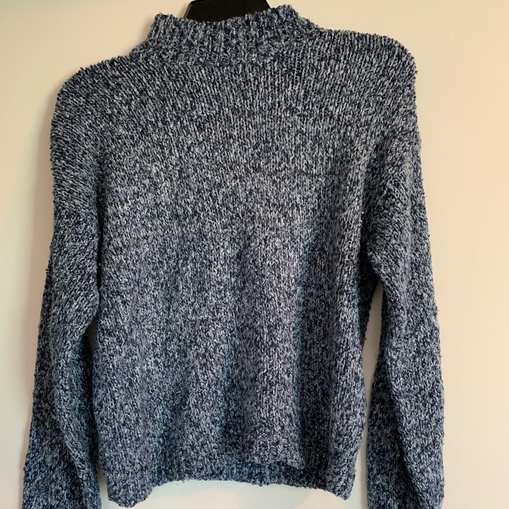 Blue Mock Neck Sweater
